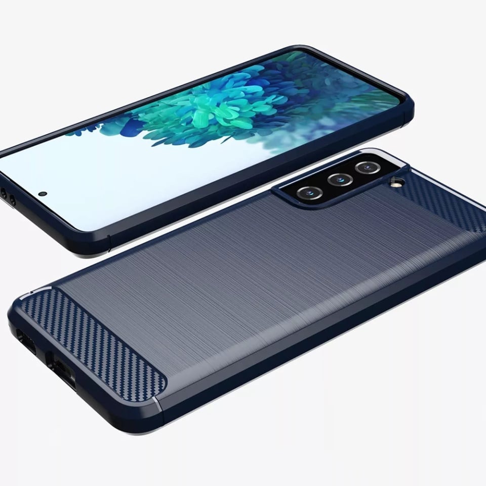 Husă pentru Samsung Galaxy S20 FE, SKYDDAR INNOVATION, silicon carbon, set cu sticker, albastru
