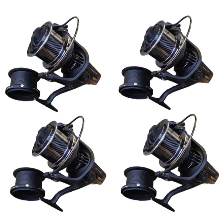 Set 4 Mulinete Crap Eastshark, Tambur Long Cast 9000 Metalic, 11 Rulmenti