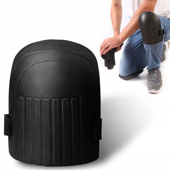 Genunchiere de lucru, Protectie pentru genunchi, Spuma, Usoare, Izolatie impotriva frigului si a umezelii, Confortabile de utilizat, Ideale pentru gradinarit, renovari, lucrari de constructii, Culoare neagra, Setul include: 1 pereche, Material: Spuma