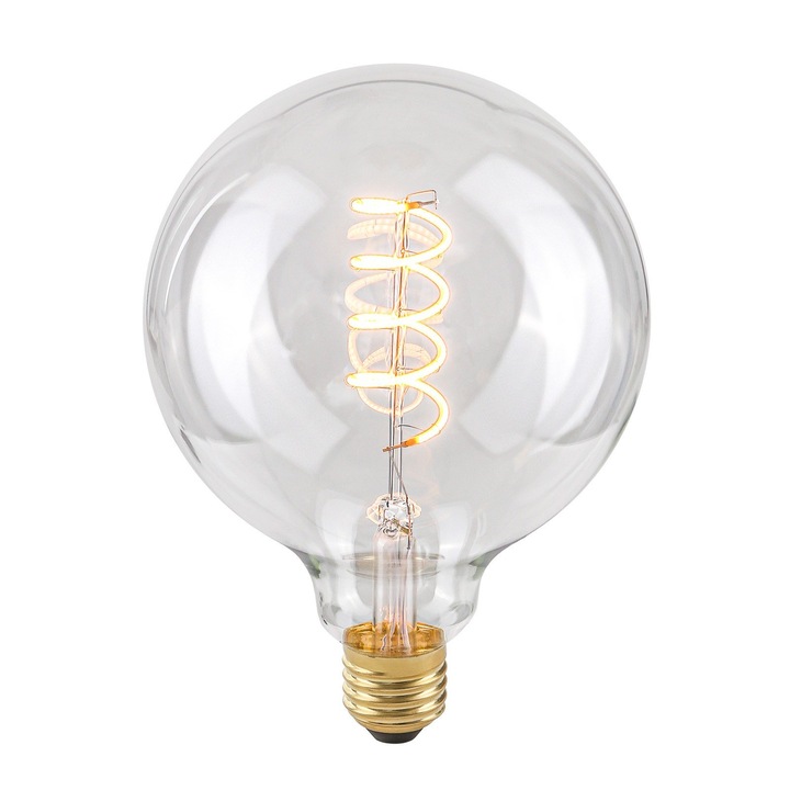 Retro LED izzó E27 4W 2200K G125 spirál alakú átlátszó, Italux, 360°-os világítás, 170 LM