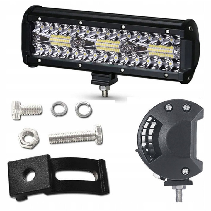 LED работна лампа 180W, 18000 lm, диамантено бяла, комплект с опори и винтове, IP68, алуминий, 287x79x62mm