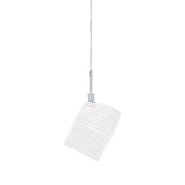 Висяща лампа Zen, метал и стъкло, хром, G9, 28W, регулируеми размери