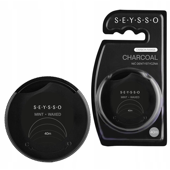Fibra Dentara, Seysso, Carbune Activ, Suprafata Cerata, Curatare Eficienta Si Delicata, 40 M, Negru