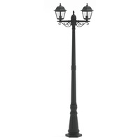 Stalp iluminat exterior SPIN negru, 2 surse, 230V, 2200x556x228mm, 1 buc/set