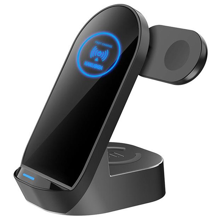 Suport Incarcator 3 in 1, KSC-778, Putere 15W, Negru