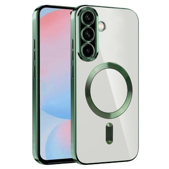Husa compatibila cu Samsung Galaxy A26, Magsafe, Protectie Camera, Rezistent la socuri, Margine Verde, TSS