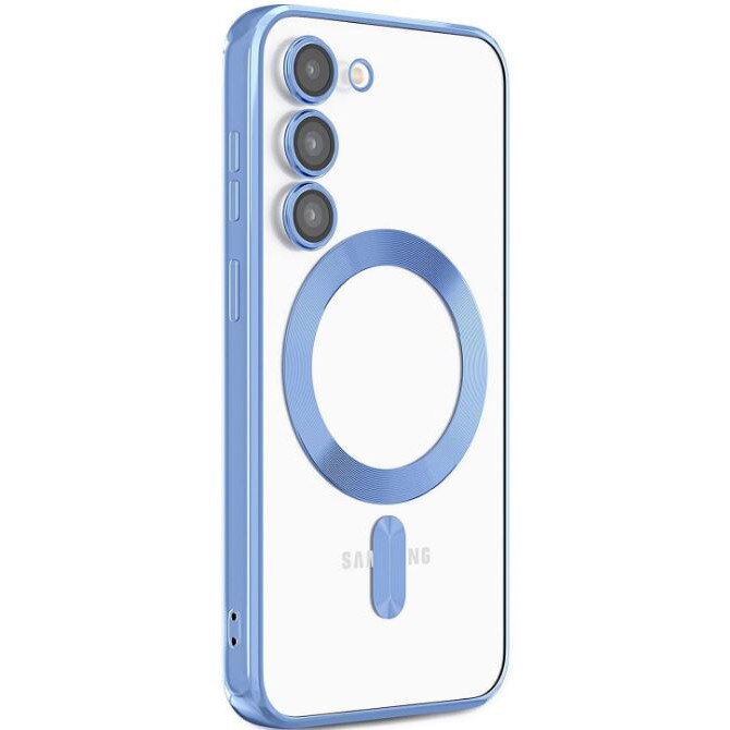 Husa compatibila cu Samsung Galaxy A54, Magsafe, Protectie Camera, Rezistent la socuri, Margine Albastra, TSS