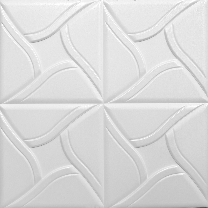 Декоративен окачен таван 0880 Бял, 500 x 500 мм