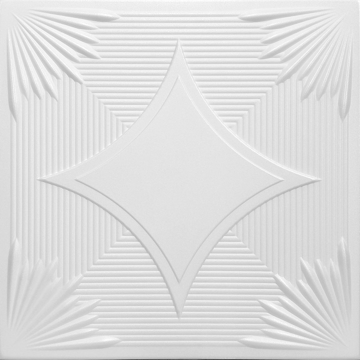 Окачен декоративен таван 0875 Бял, 500 x 500 мм