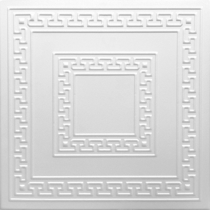 Декоративен панел за таван, окачен, 0823 бял, 500 x 500 мм