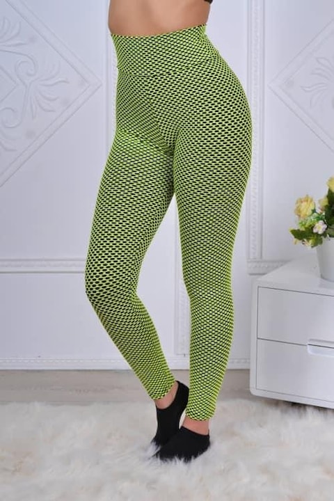 Оформящи клинове, Спортни, Антицелулитен ефект, Ликра, Зелен/Черен, Зелен