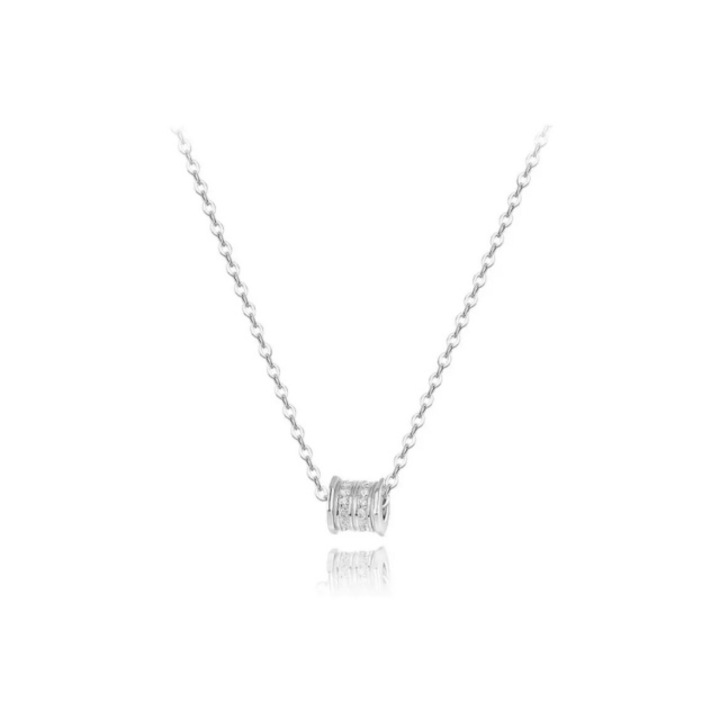 Colier pentru femei CK, S925 Argint, Geometric, Design elegant, Argintiu, 44cm