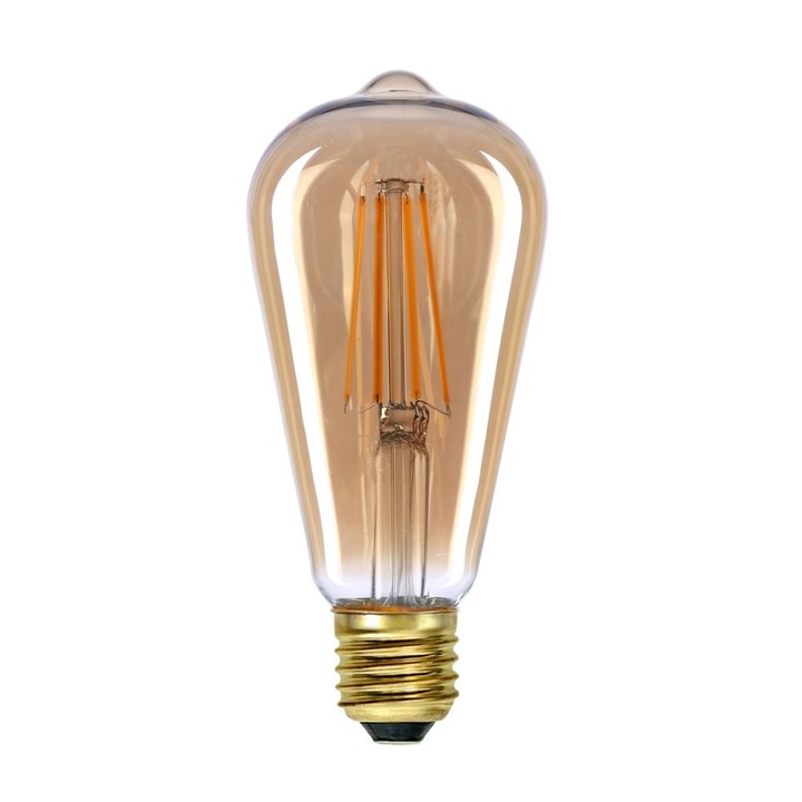 LED izzó 6W Amber E27 2200K, szabályozható fényerejű, 14,1x6,4 cm, 3 darabos készlet
