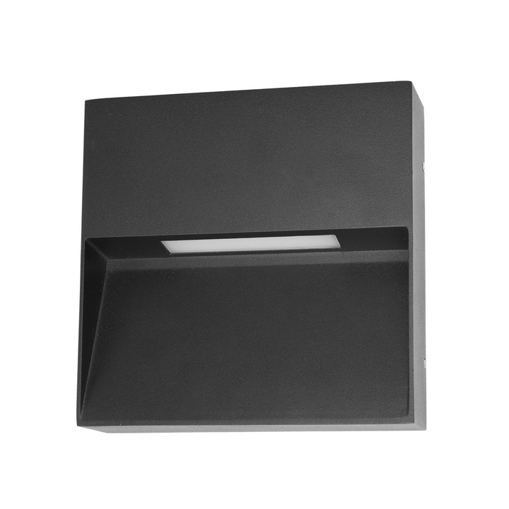 Aplica exterioara LED 3W FENIS 4K, neagra, 15x15cm, IP54, Italux