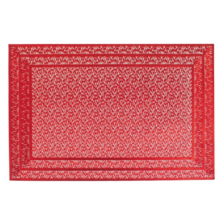 Suport Farfurie din PVC Rosu cu Folie 45x30cm