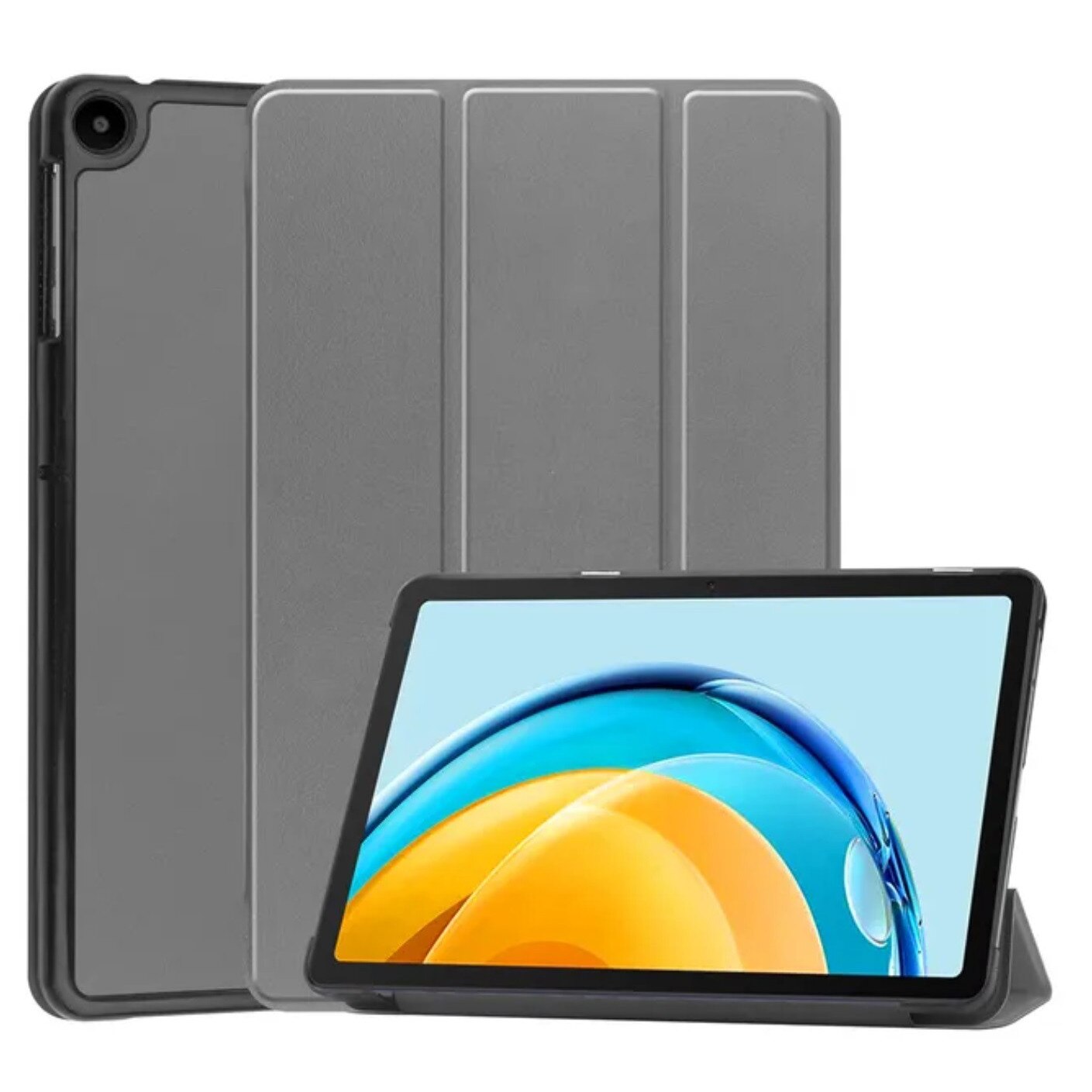 Case, Huawei, MatePad SE 10.4, Gri, Piele ecologica, Policarbonat, Microfibra, Suport, Acces liber la porturi, Magnet incorporat, Subtire, Practic, Finisaj perfect, Protectie impotriva zgarieturilor, Absorbire impact
