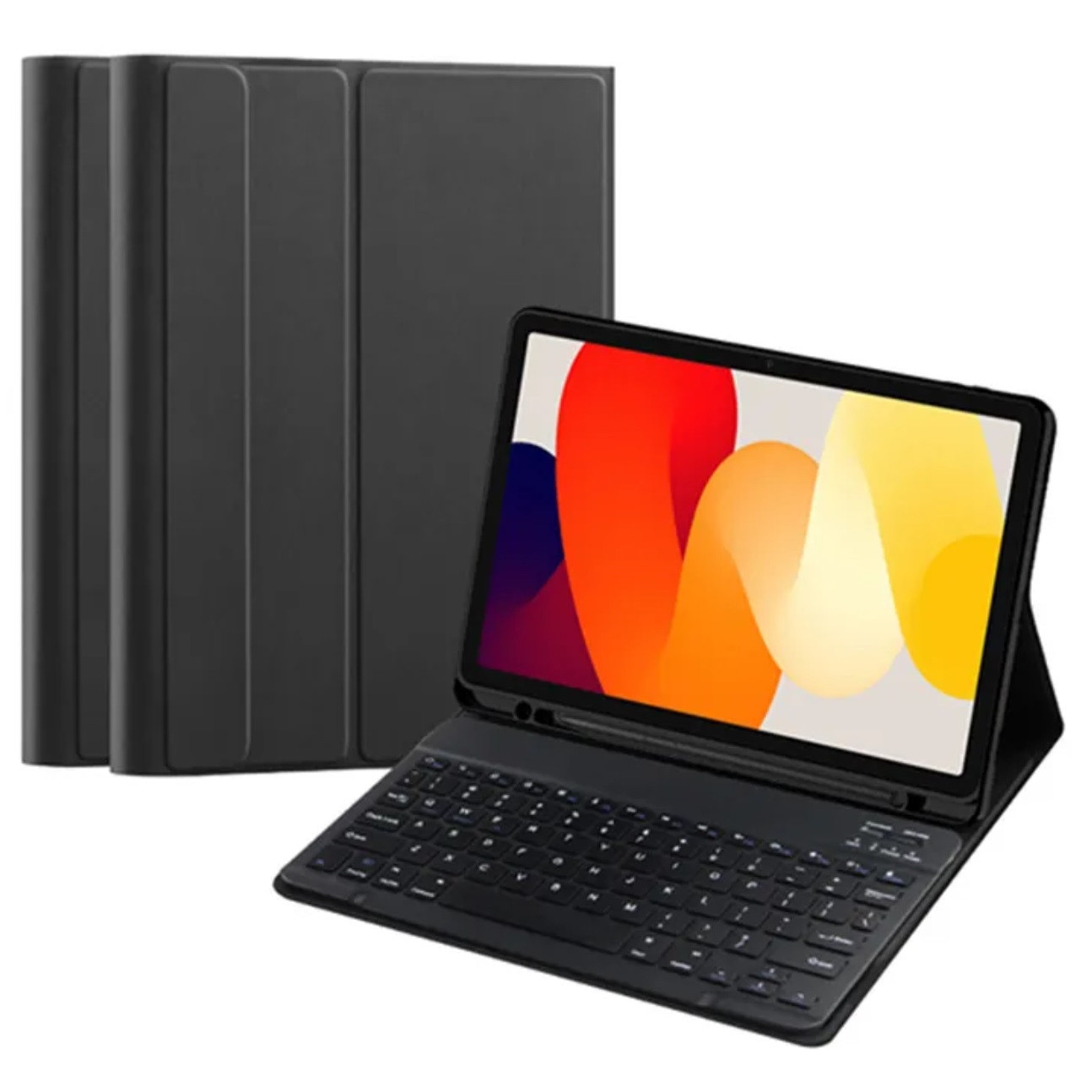 Husa și Tastatură Bluetooth Set pentru Xiaomi Redmi Pad PRO 12 "1", Piele Ecologică, Negru