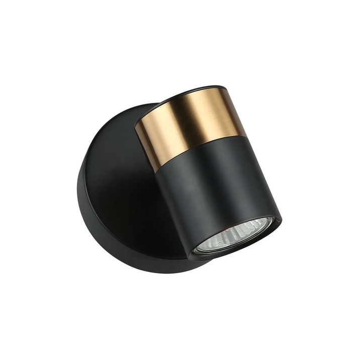 Fali lámpa, Italux, fekete, 11,5x13cm