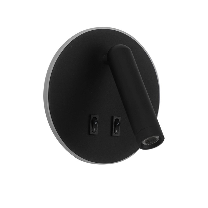 LED fali lámpa, 8W, Italux, fekete, reflektorokkal, 45°