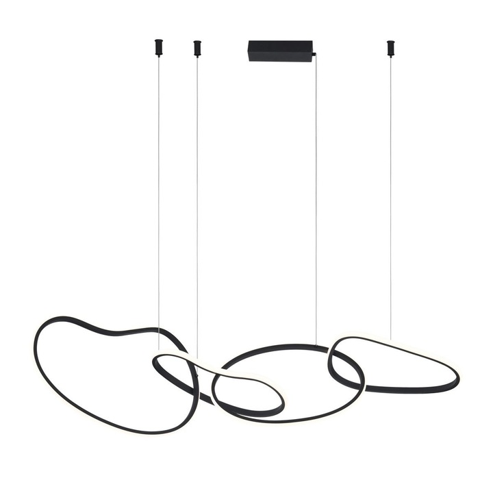 Lustra LED 60W FONTE, 4 surse luminoase, negru, 40x130cm