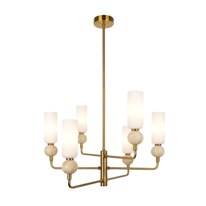 Candelabru Italux SANTOS, 6 surse de iluminat, auriu, 80x55cm