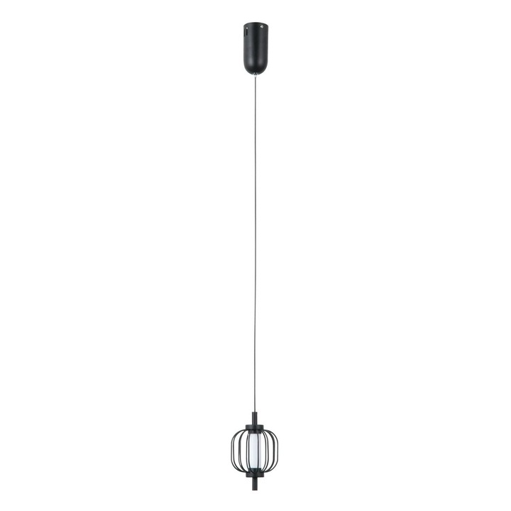 Lampa suspendata LED 4W PEDRO PND-34405-1-BK, negru mat si crom, 120cm