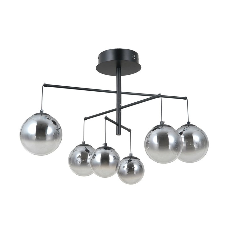 Lampa suspendata LED 30W VELADA, neagra, 74x74cm