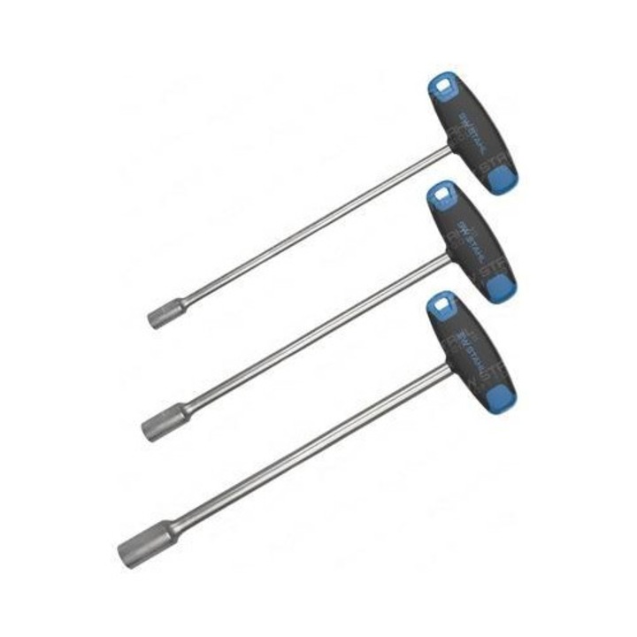 Set de 3 surubelnite SW-Stahl SW02052L, cu maner in T si cap magnetic, dimensiuni chei 8 mm, 10 mm, 13 mm, lungime 230 mm, din otel crom-vanadiu