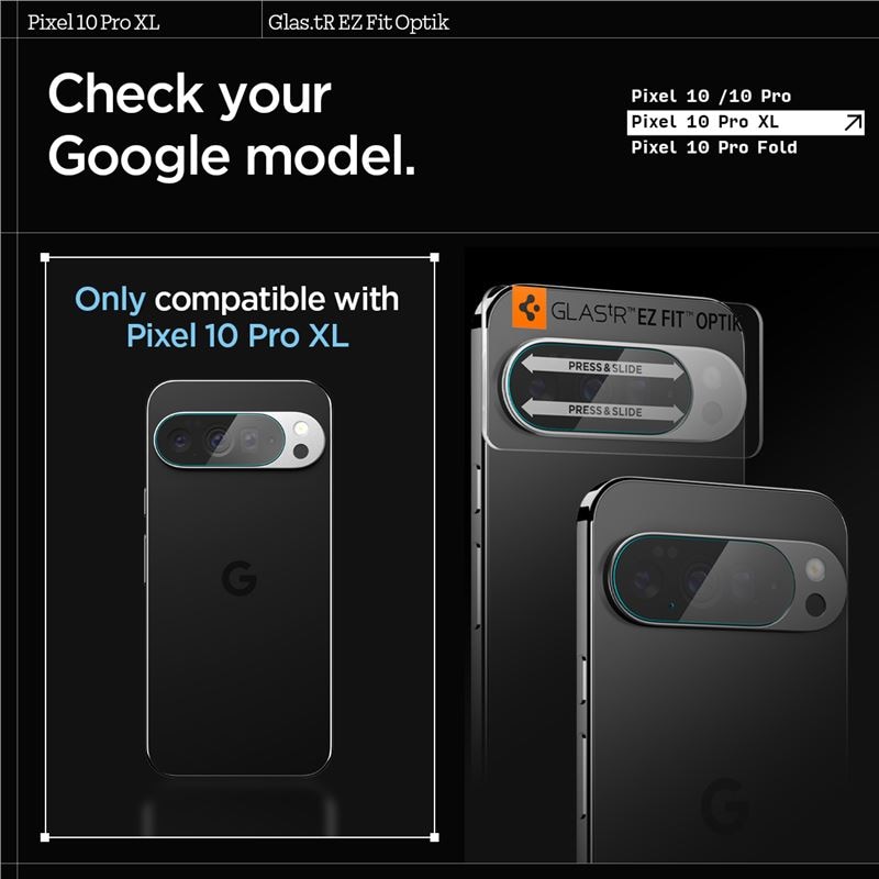 Set 2 folii sticla Spigen Glass tR EZ Fit Optik Pro, Sistem Montare, compatibila cu Google Pixel 10 Pro XL, Transparent