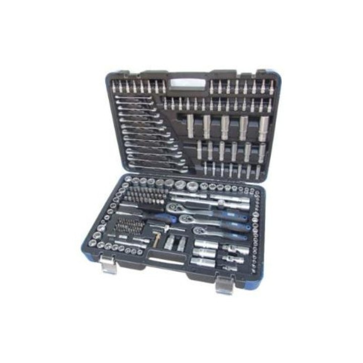 Trusa 216 de scule GARAGE MEISTER 52840 cu tubulare, biti si chei combinate, cap de antrenare de 1/4", 3/8" si 1/2"