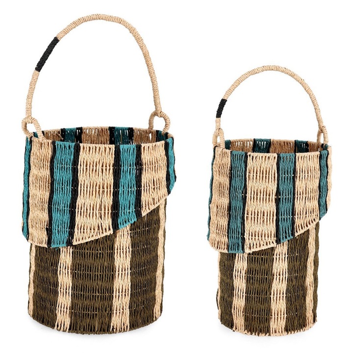 Set 2 cosuri decorative hartie Kya Ø30x46h, ø37x47h