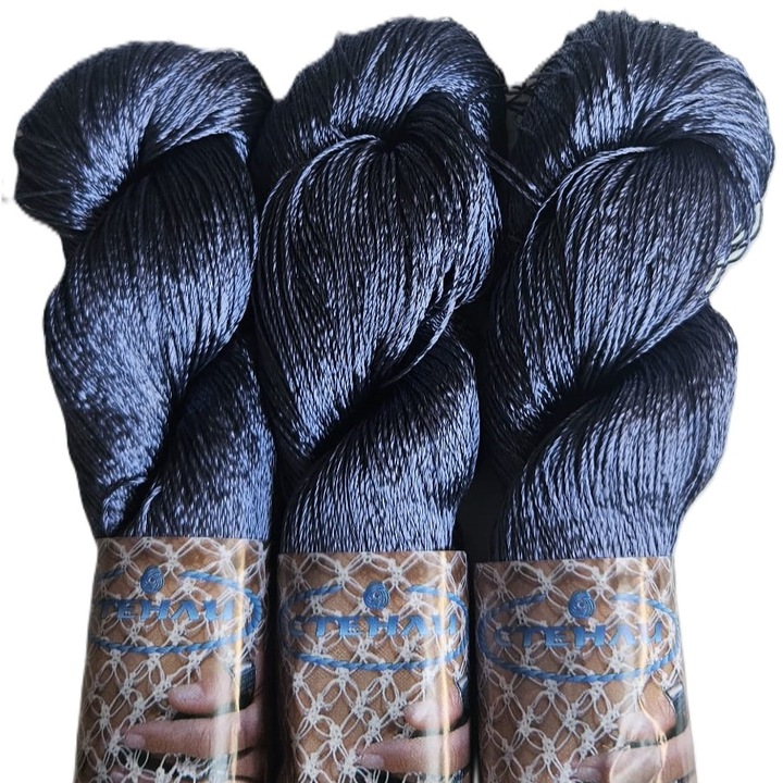 Set 3 bobine fir textil Stenli, 100g/500m x 3, indigo, viscoză
