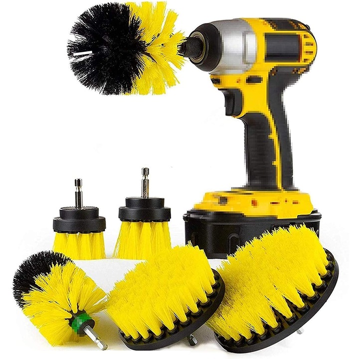 Set 3 Perii de Curatare Rotative pentru Bormasini, 5cm, 10cm, 12,5cm, Nylon