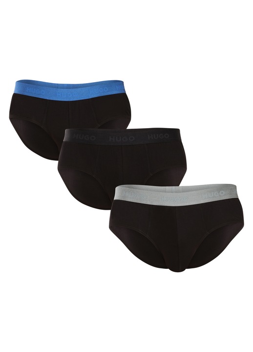 Set 3 perechi lenjerie intima barbati 50532570, HUGO, Bumbac/Elastan, Negru