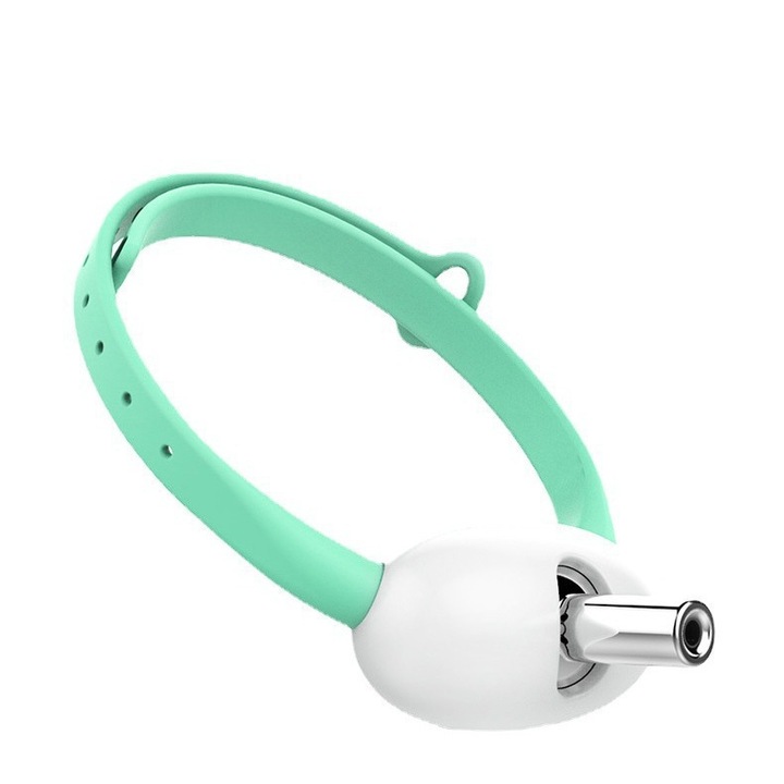 Zgarda interactiva pentru pisici cu laser, incarcabila, lungime ajustabila 200-310 mm, lumina rosie, jucarie automata pentru pisici, verde