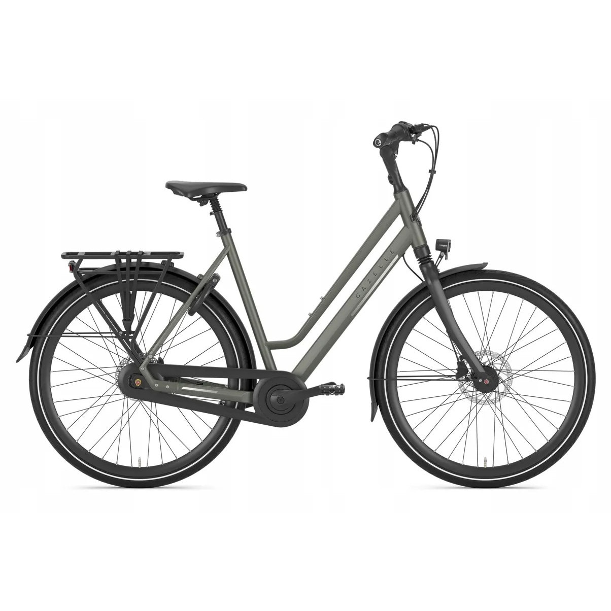 Bicicleta urbana Gazelle Chamonix C8, 8 viteze, frane disc, verde