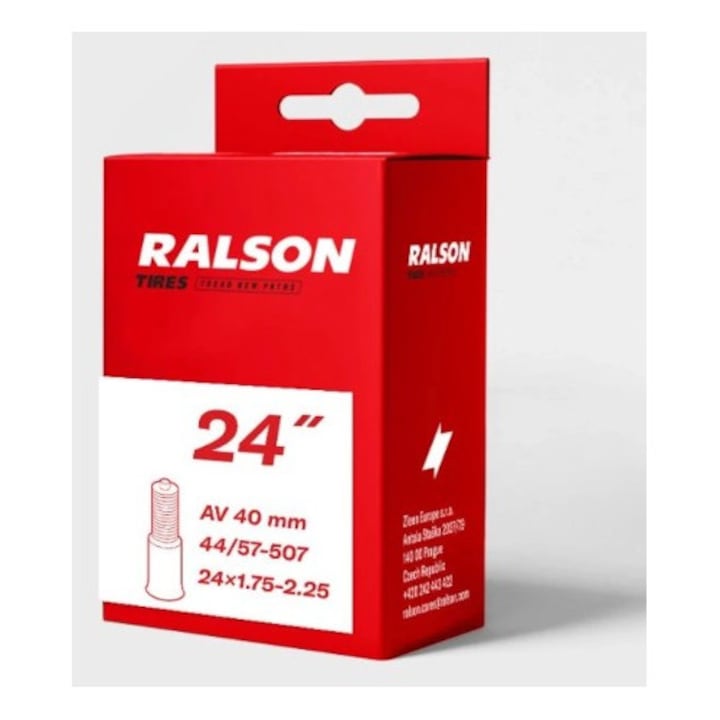 Camera roata bicicleta Ralson 24 x 1.75-2.25 valva Schrader AV40 mm, butil