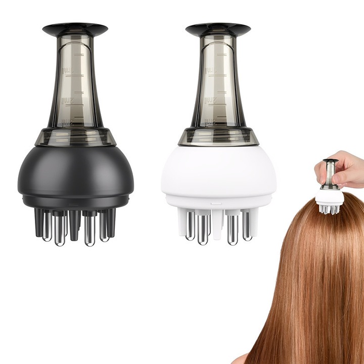 Set 2 aparate masaj pentru scalp, TREXORA, capacitate 3ml, 35x70mm, negru, alb