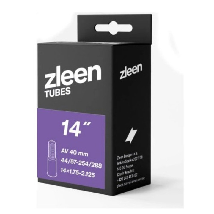 Cameră roată bicicletă Zleen 14x1.75-2.125 valvă Schrader 40mm, butil