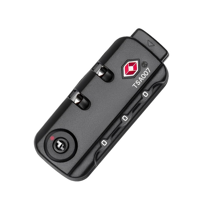 Катинар за багаж, TREXORA, трицифрена комбинация, водоустойчив, 75x31x14мм, черен