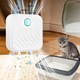 Intelligens légtisztító kutyáknak és macskáknak, SHIJOOE®, macskaalom szagtalanító és fertőtlenítő, por- és szagmentes, ionos szagtalanítás, 20dB, 4000 mAh, két hét üzemidő, kettős mód, érzékelő, fehér