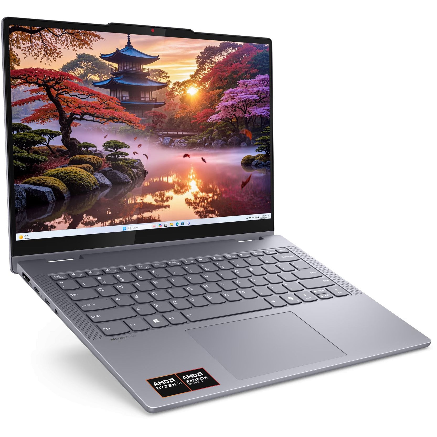 Laptop Lenovo IdeaPad 5 2-in-1 14AKP10, 83KT001ABM, 14", AMD Ryzen AI 5 340 (6-core), AMD Radeon 840M Graphics, 16GB 7500MHz LPDDR5x, Gri