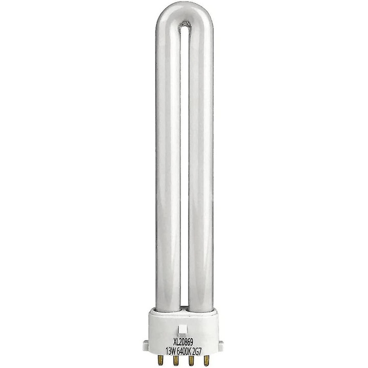 Bec CFL alb 13W, 6500K, 4 pini, soclu 2G7, dimensiuni 155x36x20mm