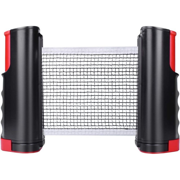 Plasa de tenis de masa, ajustabila, neagra, 14x19x12.1cm, set