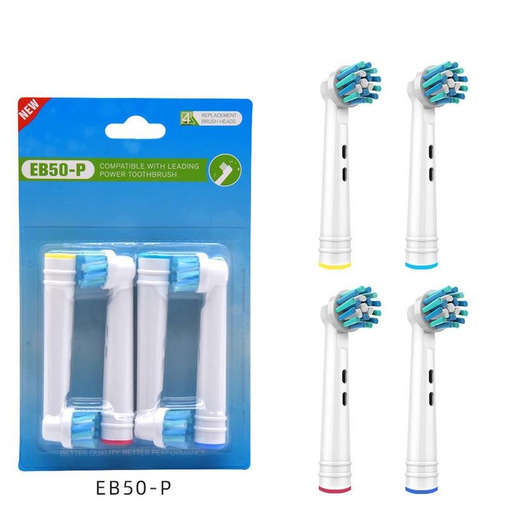 Set 20 capete de schimb pentru periute de dinti electrice Braun Oral B, 8.7x14cm, POM, DuPont, otel inoxidabil