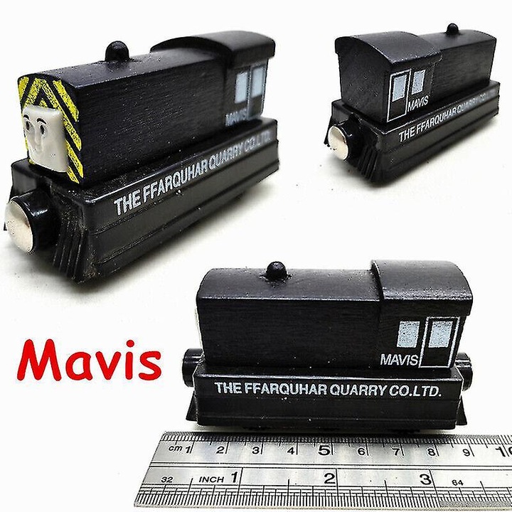 Trenulete de jucarie set, Thomas si prietenii, din lemn, 7-11 cm, multicolor