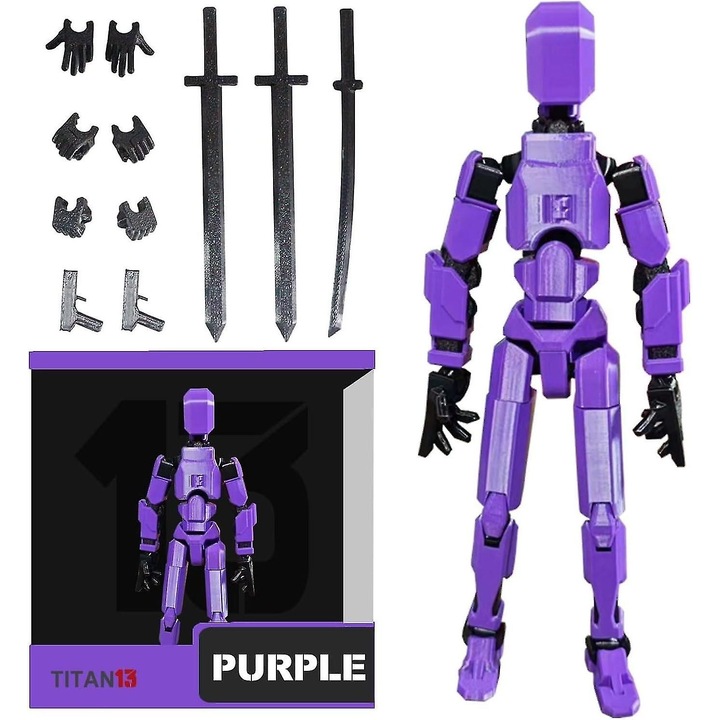 Екшън фигурка, Титан 13, 3D принтирана, лилава