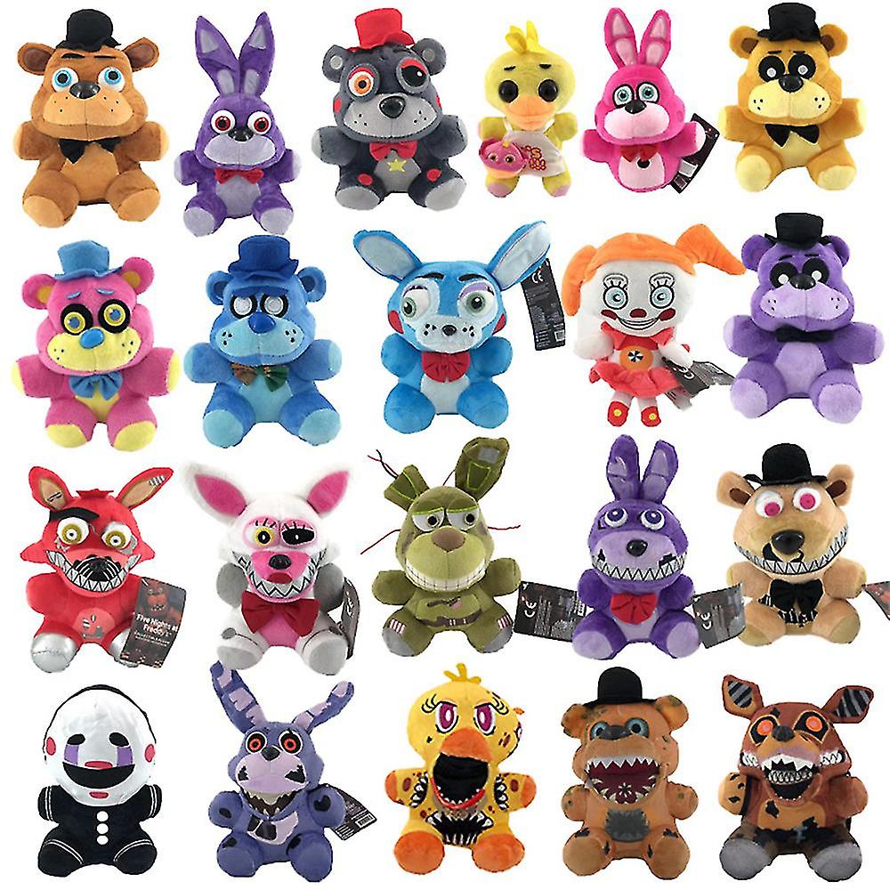 Set de plusuri adorabile, ursulet de plus 18cm, vulpe rosie, iepure mov ...