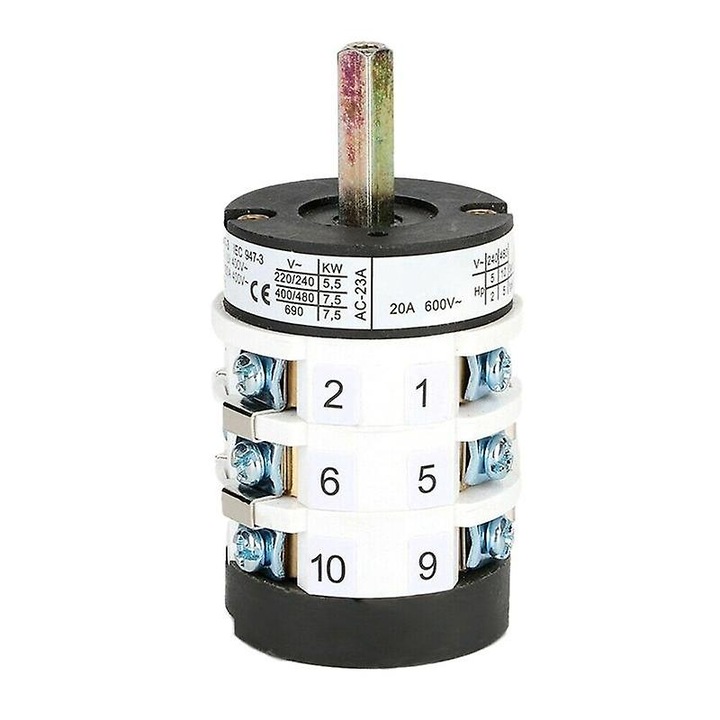 Comutator pentru schimbator de anvelope, 20A 220/380V, alb, din ABS, set