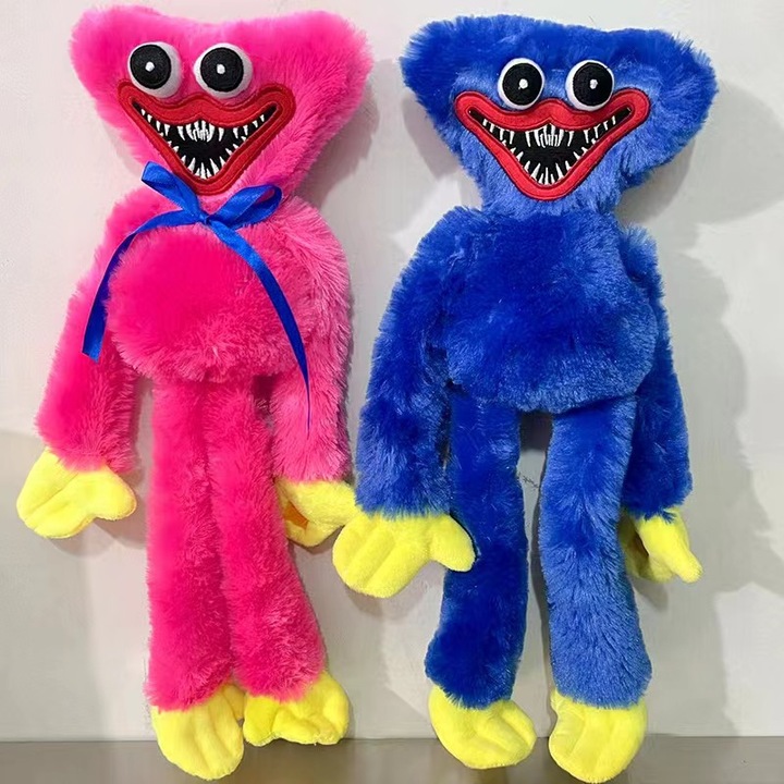 Jucarie de plus Poppy Playtime Hagge Wagge, 40 cm, albastra, cu arici de velcro, set 1 buc.